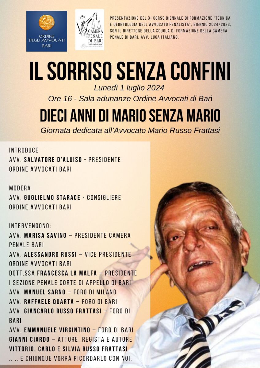 Ricordo del Presidente avvocato Mario Russo Frattasi