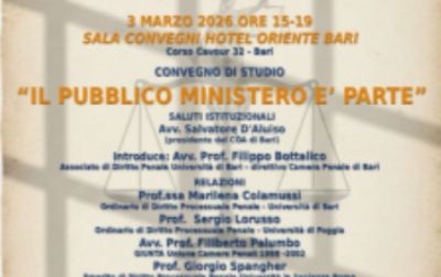 Il Pubblico Ministero è parte - 3 marzo 2026 - Sala Convegni Hotel Oriente Bari