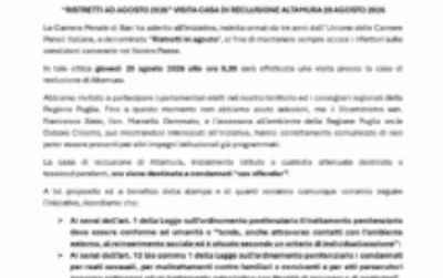RISTRETTI IN AGOSTO - CASA DI RECLUSIONE DI ALTAMURA 