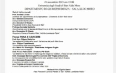 21 novembre 2025 - sala “Aldo Moro” del Dipartimento di Giurisprudenza dell’Università di Bari 